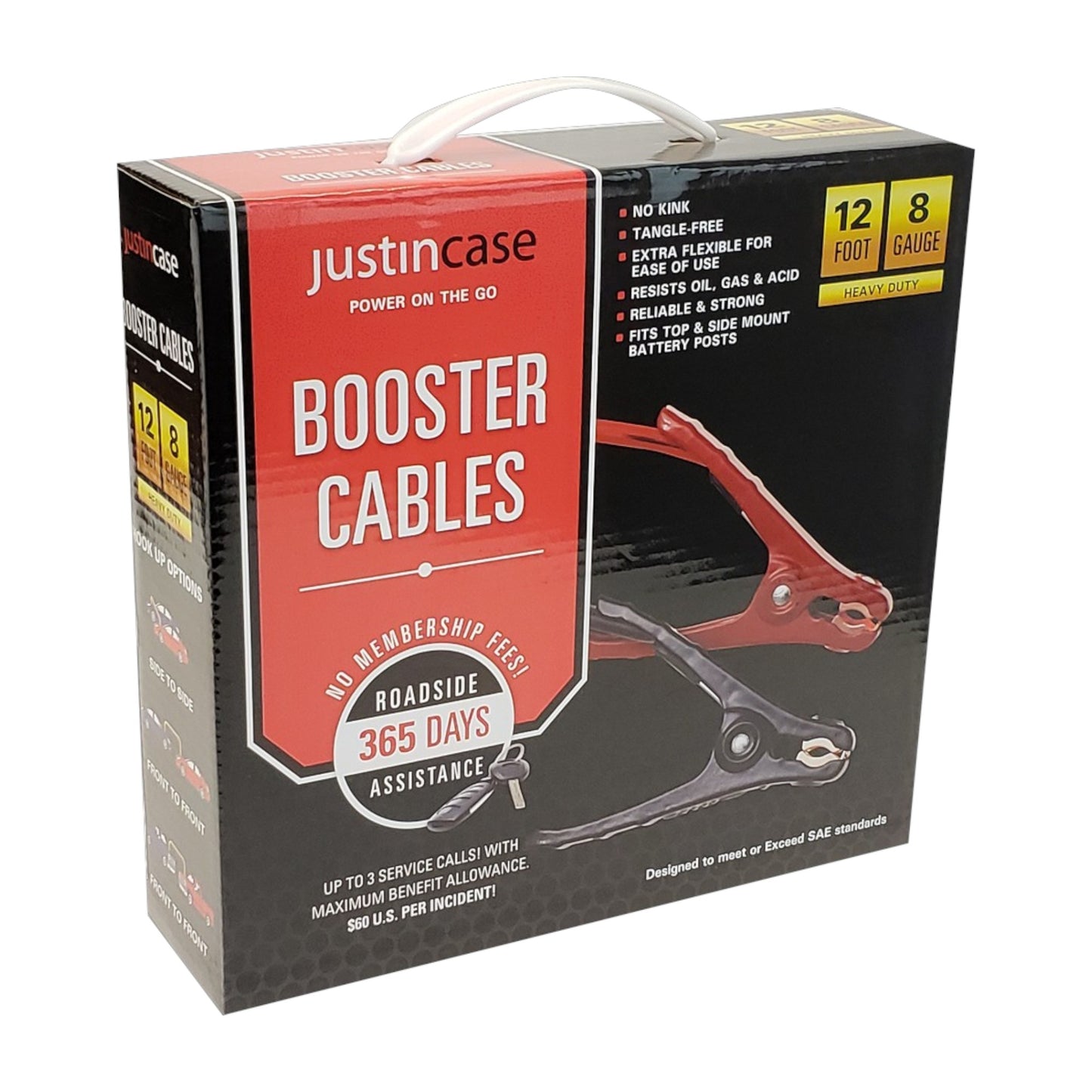 Justin Case 12 Foot 8 Gauge Booster Cables