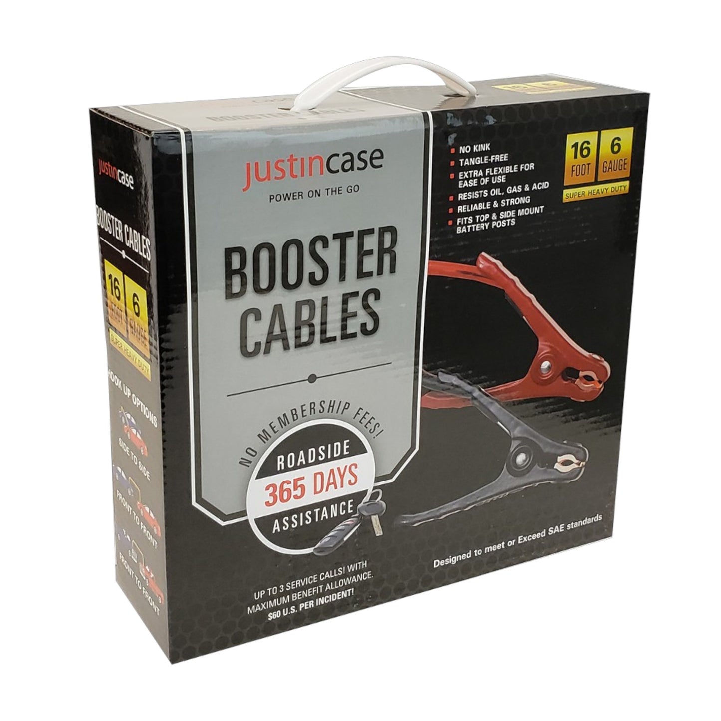 Justin Case Heavy-Duty 16 Foot 6 Gauge Booster Cables